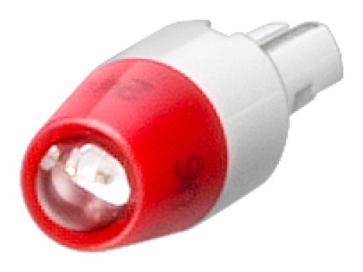Wedge base LED lamp 24 V ACDC superbright W2x46d green