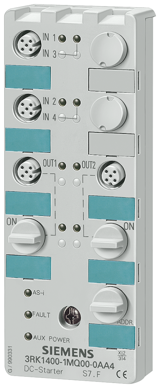 ASi 24 V DC starter IP67 digital 4I2Q double starter in K60 design