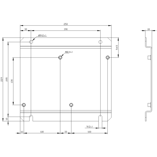 Base plate for reversing starter S6