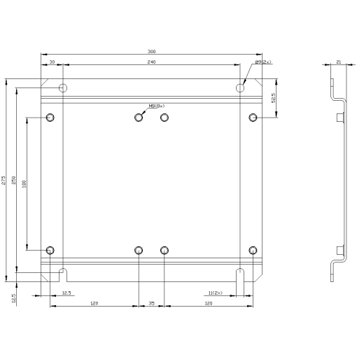 Base plate for reversing starter S10