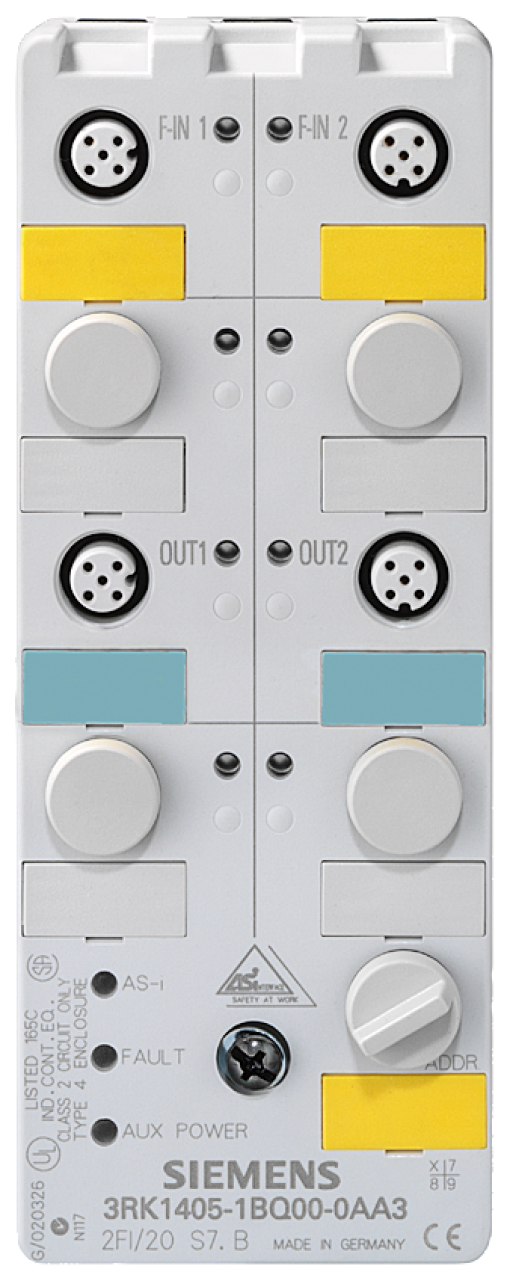 ASIsafe module K60F two safe inputs 2 FDI and two standard outputs 2 DQ