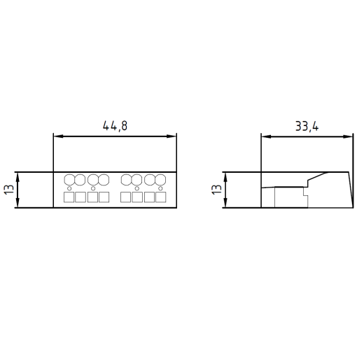 Auxiliary switch transverse 1 NO  1 NC