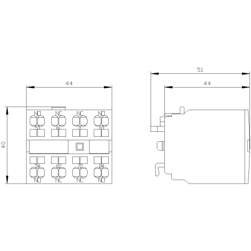 Auxiliary switch 2 NO  2 NC sequence numbers 58 EN50012 4pole