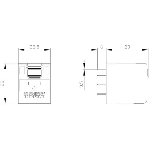 Plugin relay 2 CO contacts 24 V DC also for LZS base