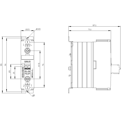 Solidstate contactor 3RF2 1ph AC51 10 A 48460 V110230 V AC