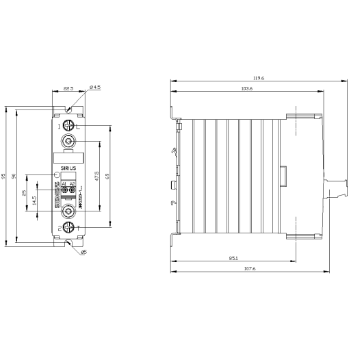 Solidstate contactor 3RF2 1ph AC51 20 AAC 15 12 A 48460 V110230 V AC