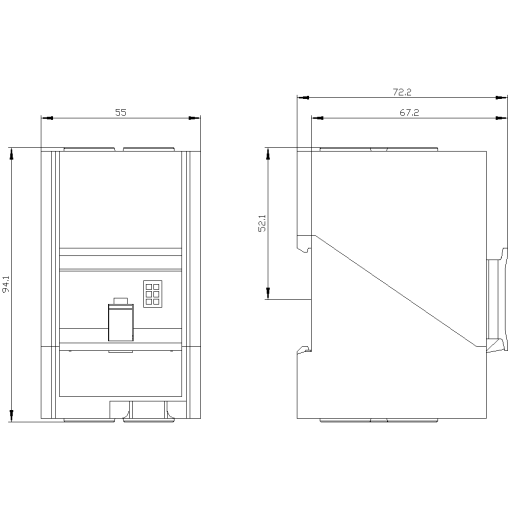 Current measuring module set current 10100 A width 55 mm straightthrough 