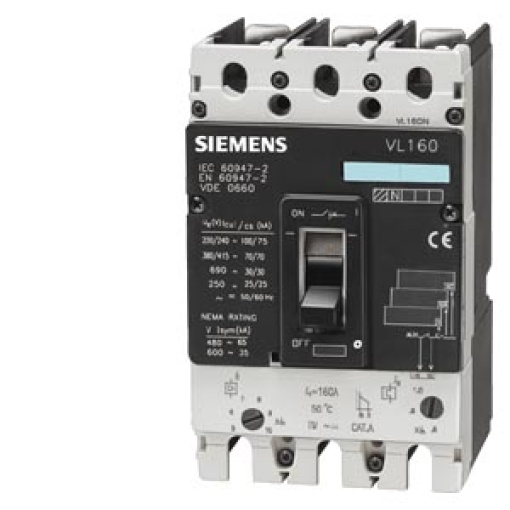 circuit breaker VL160H high breaking capacity Icu70kA 415V AC 3pole line 