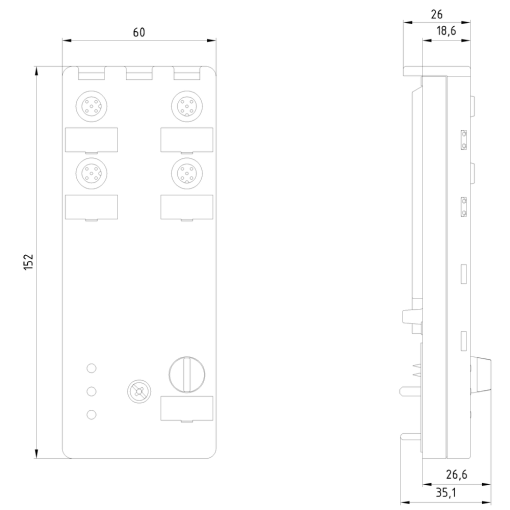 ASi compact module IP67 analog 4 AI 4x inputs M12 Pt100 LIN unit