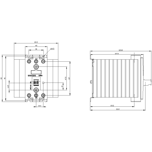 Solidstate contactor 3RF2 3ph AC51 40 A 48600 V430 V DC 2phase contro