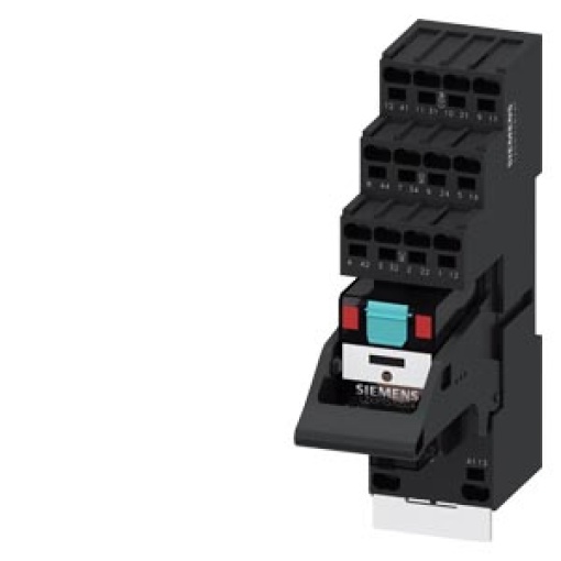 Plugin relay complete unit 24 V AC 4 changeover contacts LED module red base