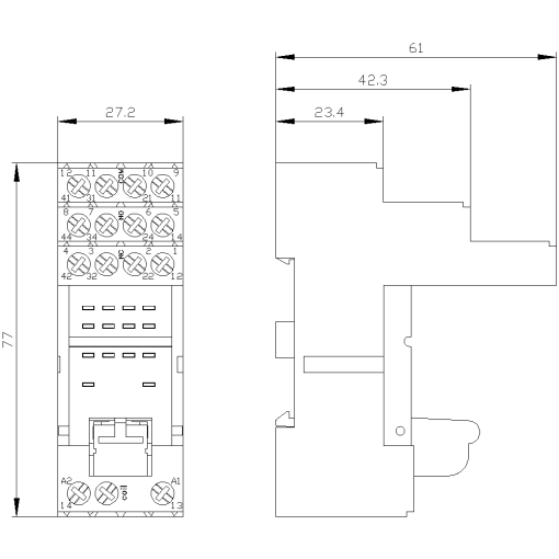 Plugin base for PT relay 4 changeover contacts