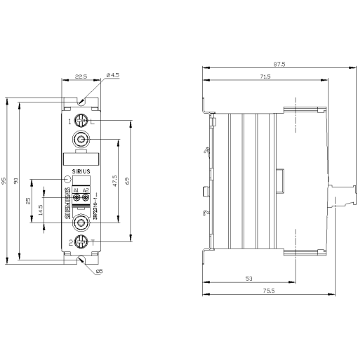 Solidstate contactor 3RF2 1ph AC51 10 A 48460 V24 V ACDC