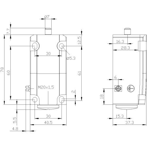 BASIC SWITCH FOR POSITION SWITCH 3SE5112ATEX METAL ENCLOSURE 40MM WIDE TO EN