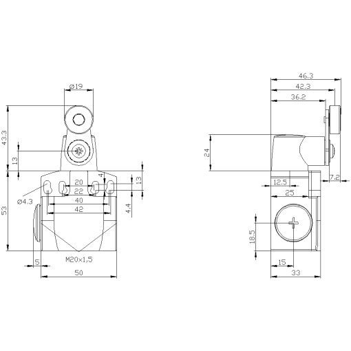 Position switch plastic enclosure EN50047