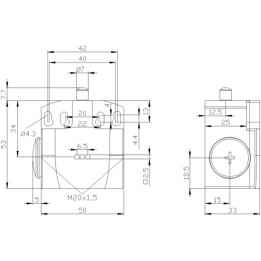 Position switch plastic enclosure EN50047