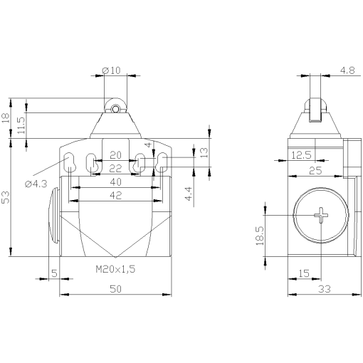 Position switch plastic enclosure EN50047