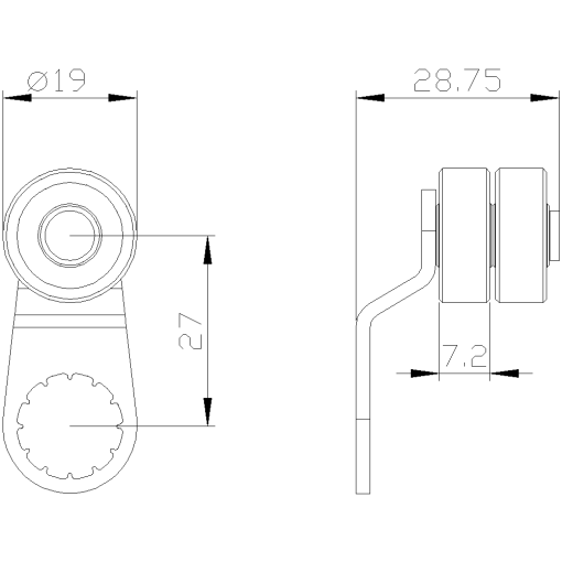 Twist lever for position switch 3SE51 metal lever 27 mm level 9 mm