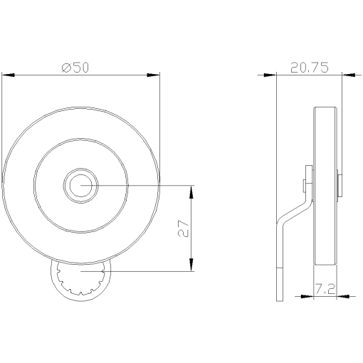 Twist lever for position switch 3SE51 metal lever 27 mm level 9 mm