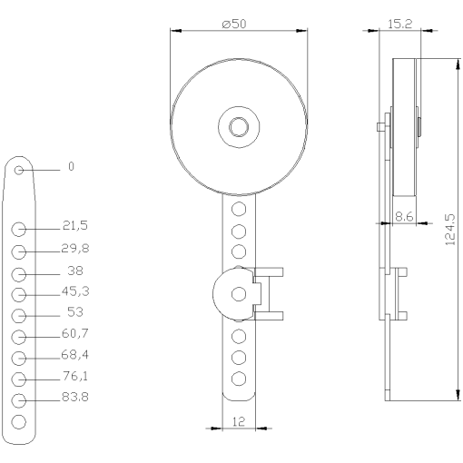 Twist lever for position switch 3SE5152 metal lever 100 mm positive fit