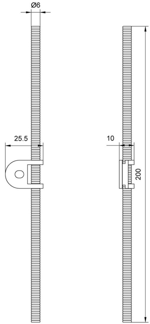 For position switch 3SE5152 spring rod 200 mm form D D6 mm with clamp