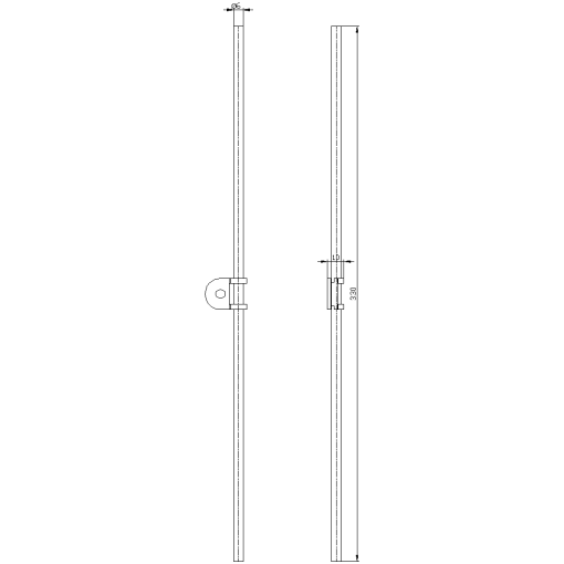 For position switch 3SE5152 plastic rod 330 mm D6 mm with clamp