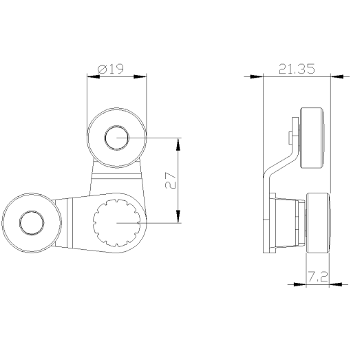 Fork lever for position switch 3SE51 2x metal lever