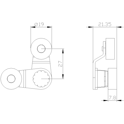 Fork lever for position switch 3SE51 2x metal lever