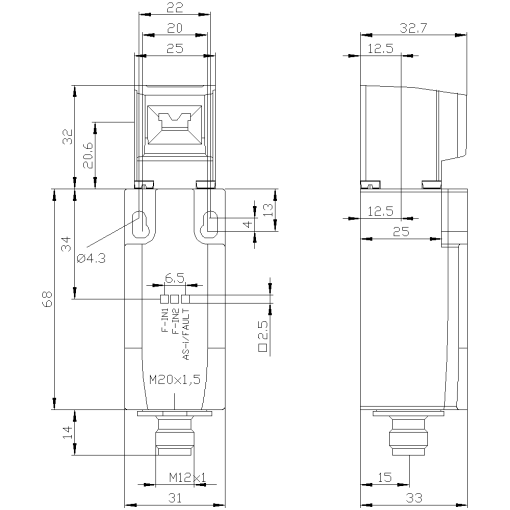 Safety position switch with separate actuator 5 directions plastic