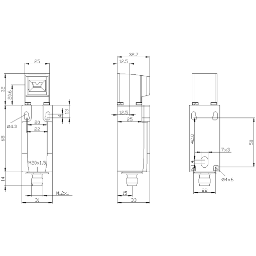Safety position switch with separate actuator plastic enclosure