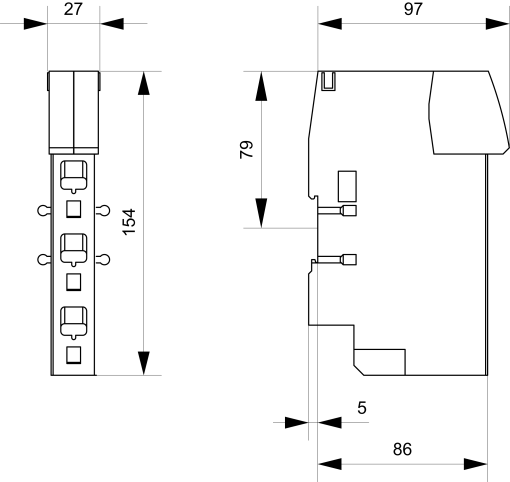 Infeed left or right connection main circuit