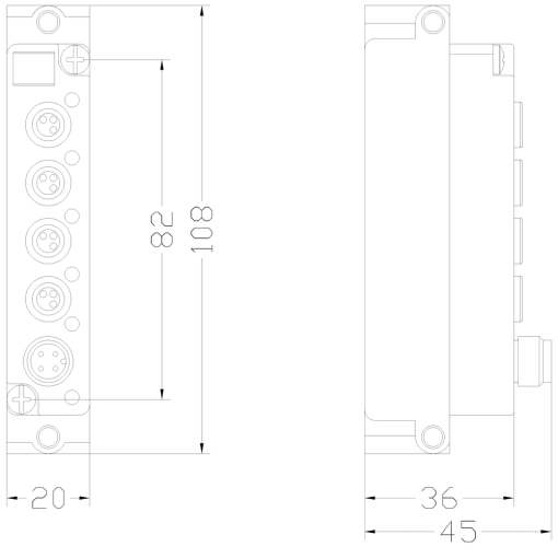 ASi compact module K20 AB slave Spec 30 IP67 digital 4 DQ 4x output 1 A