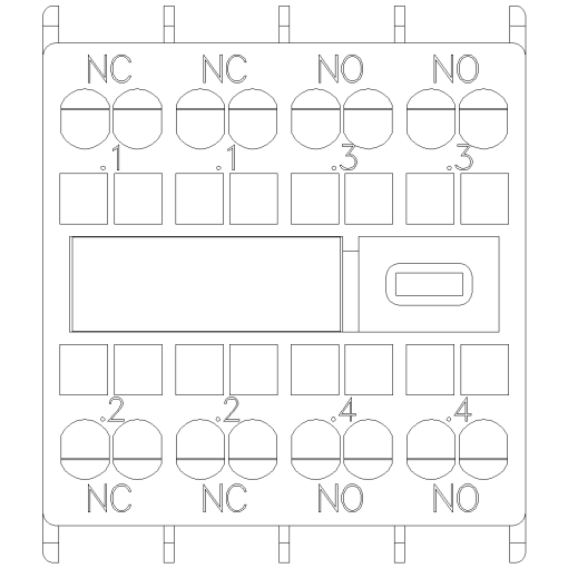Auxiliary switch 2 NO2 NC current paths 1 NC 1 NO for contactor relaysmot