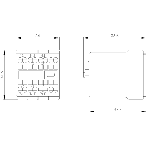 Auxiliary switch 2 NO1 NC current paths 1 NC 1 NO for contactor relaysmot