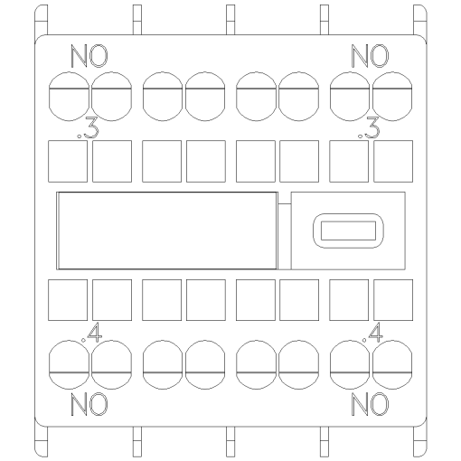 Solidstate compatible auxiliary switch 2 NO current paths 1 NO 1 NO