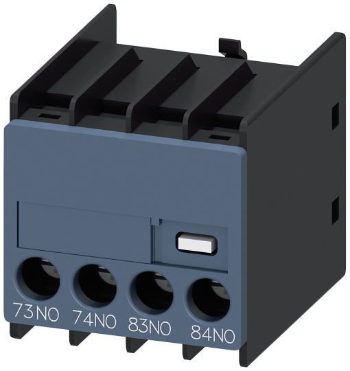 Auxiliary switch 2 NO current paths 1 NO 1 NO connection from below