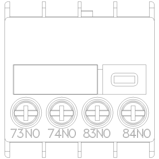 Auxiliary switch 2 NO current paths 1 NO 1 NO connection from below