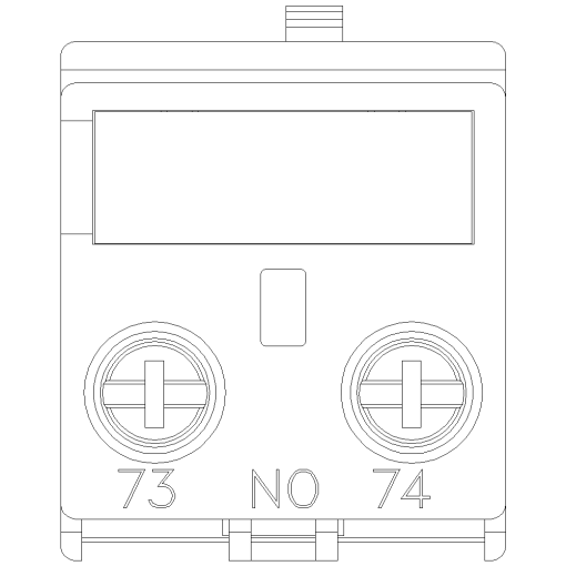 Auxiliary switch 1 NO current path 1 NO connection from below