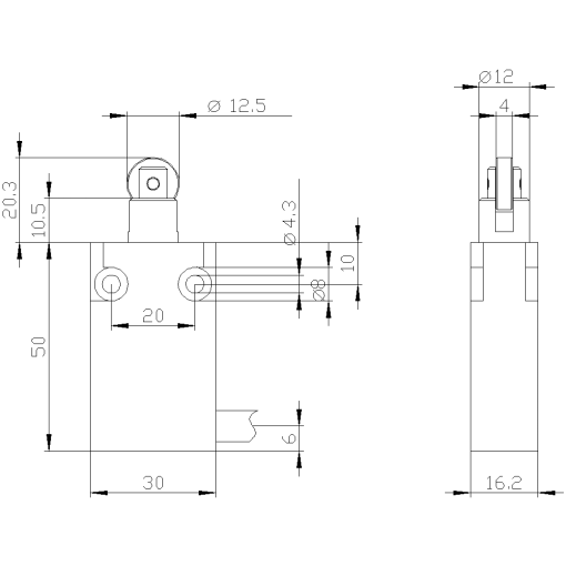 Position switch in compact design 30 mm wide 5 m snapaction contact 1 NO  