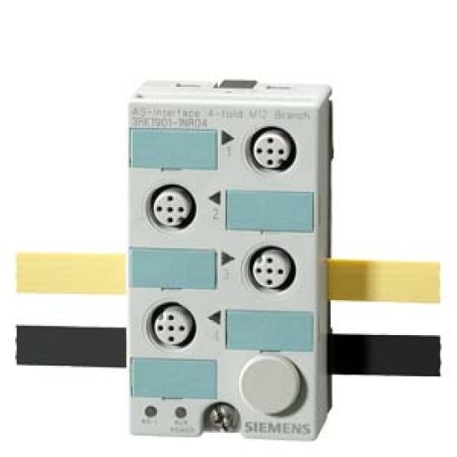 ASInterface 4fold M12 branch ASInterface and UAUX 4xM12