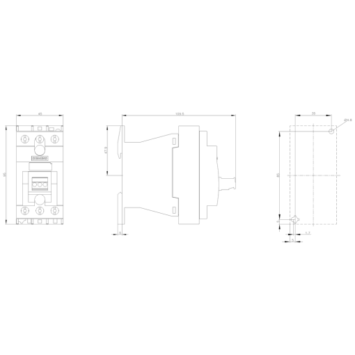 Solidstate contactor 3RF3 3ph AC53 54 A 48480 V110230 V AC