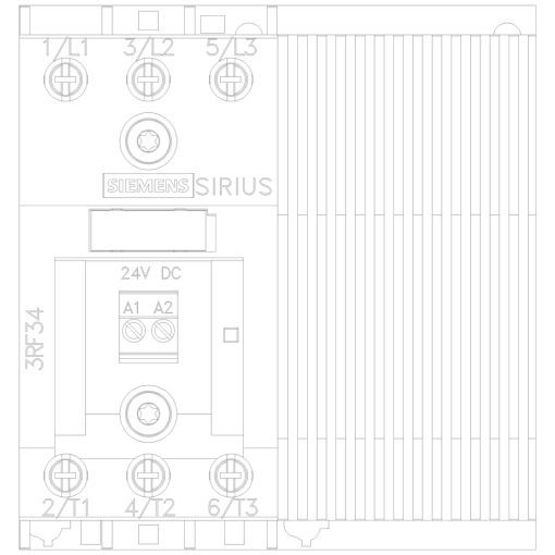 Solidstate contactor 3RF3 3ph AC53 16 A 48480 V24 V DC 2phase controlled