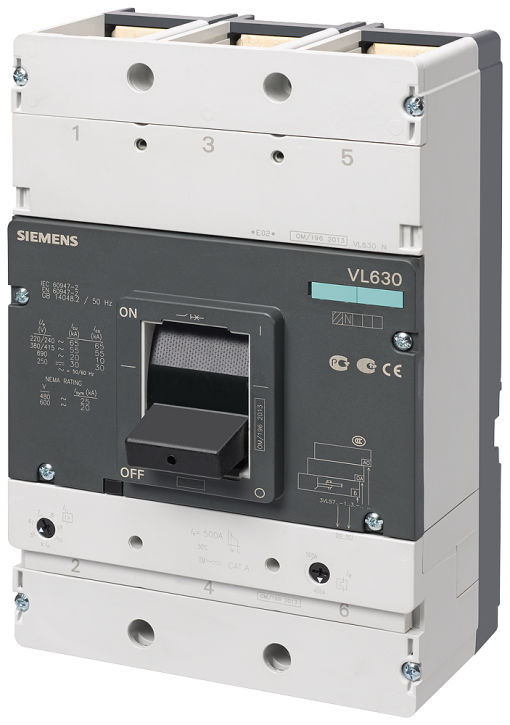 circuit breaker VL630N standard breaking capacity Icu55kA 415V AC 3pole l