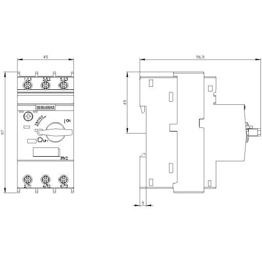 Circuit breaker size S00 for motor protection CLASS 10 Arelease 558 A N