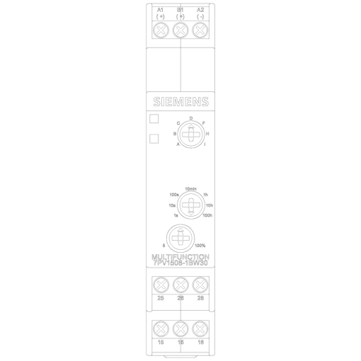 Timing relay electronic multifunction 2 changeover contacts 7 functions 7