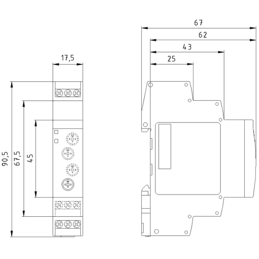 Timing relay electronic multifunction 2 changeover contacts 7 functions 7