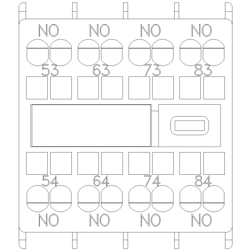 Auxiliary switch 4 NO current paths 1 NO 1 NO 1 NO 1 NO