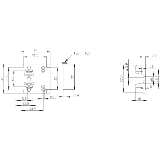 Mounting plate for control cabinet position switch