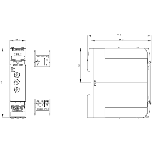 Timing relay 2 CO 27 functions 7 time ranges 005s100h