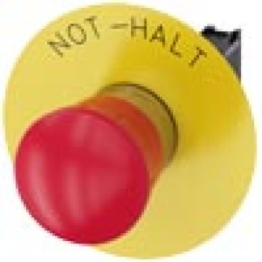 Emergency stop mushroom pushbutton 22 mm round metal high gloss red 1 NC